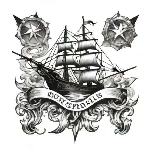 Burn the ships, don't back down tattoo design idea