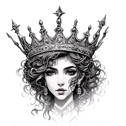 Dejhana with a crown above the D tattoo design idea