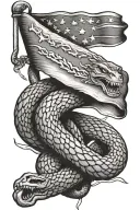 don't tread on me, come and take it flag intertwined tattoo design idea