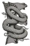 don't tread on me, come and take it flag intertwined tattoo design idea