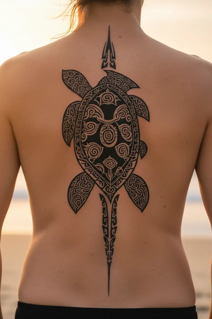 turtle with Guam seal tattoo design idea