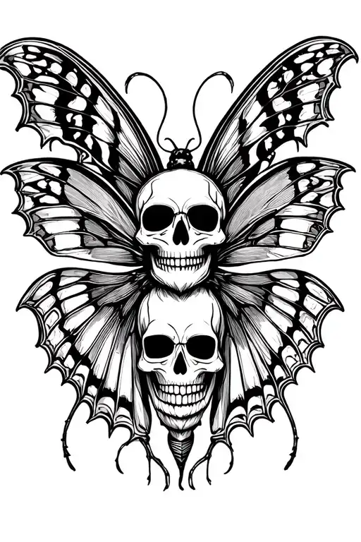 moth with a skull wearing tattoo design idea