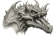 jersey devil face tattoo design idea