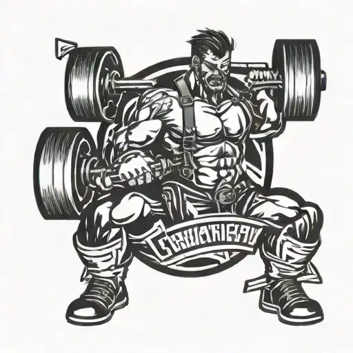 Gaming, powerlifting tattoo design idea
