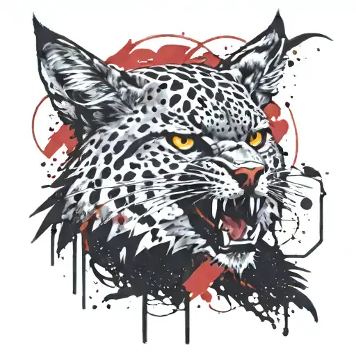 mix between a bobcat and an eagle tattoo design idea