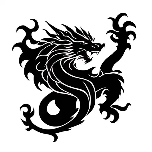 Leo Dragon aquarius symbol tattoo design idea