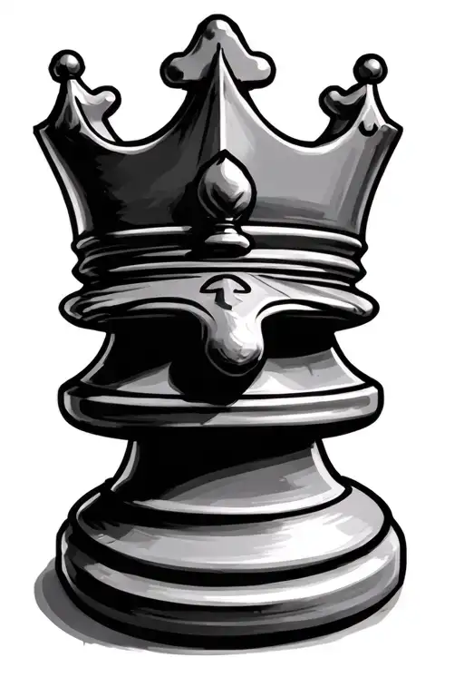 basic king chess piece tattoo design idea