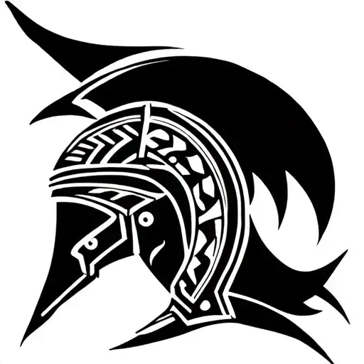 gladiator helmet tattoo design idea