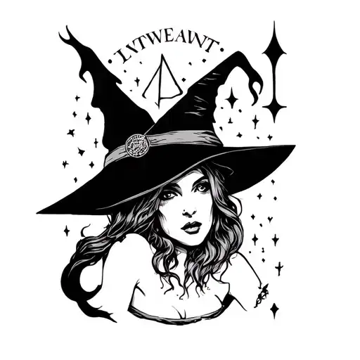 witchy tarot card tattoo design idea