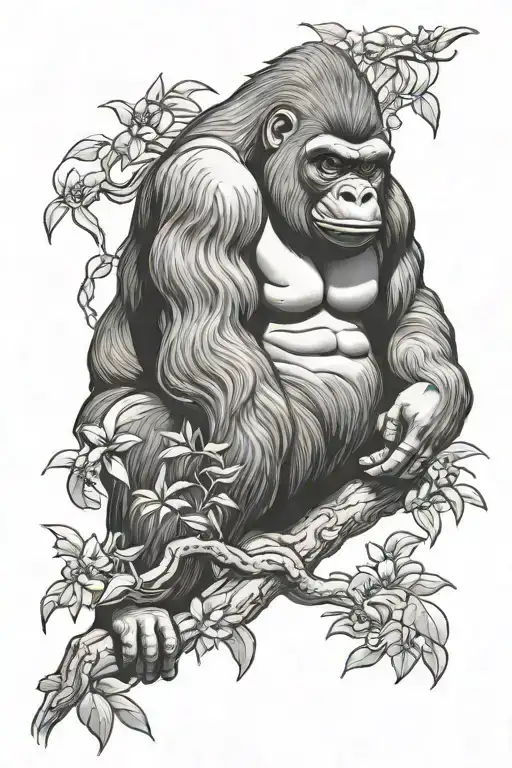 Japanese gorilla tattoo design idea