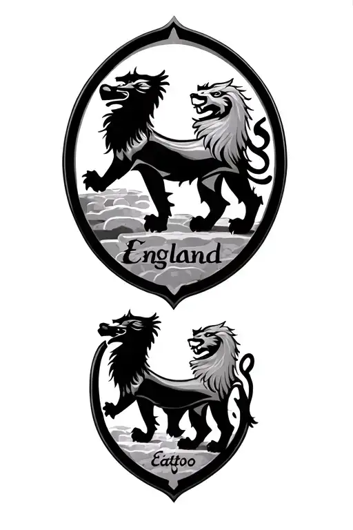 England three lions tattoo design idea