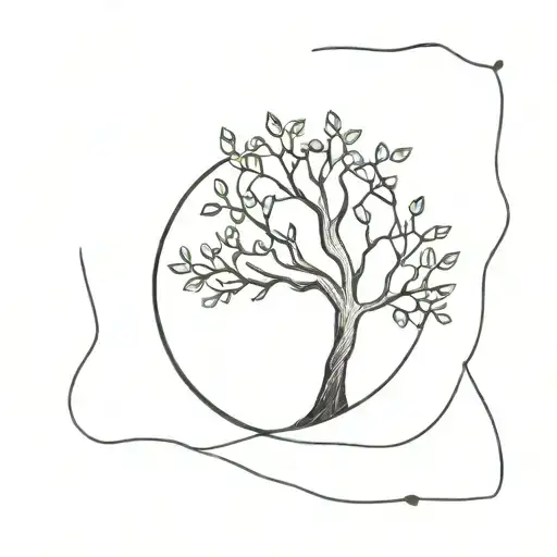 simple tree coming through book and gem stone  tattoo design idea