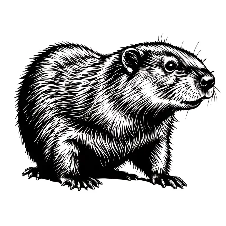 Beaver tattoo design idea