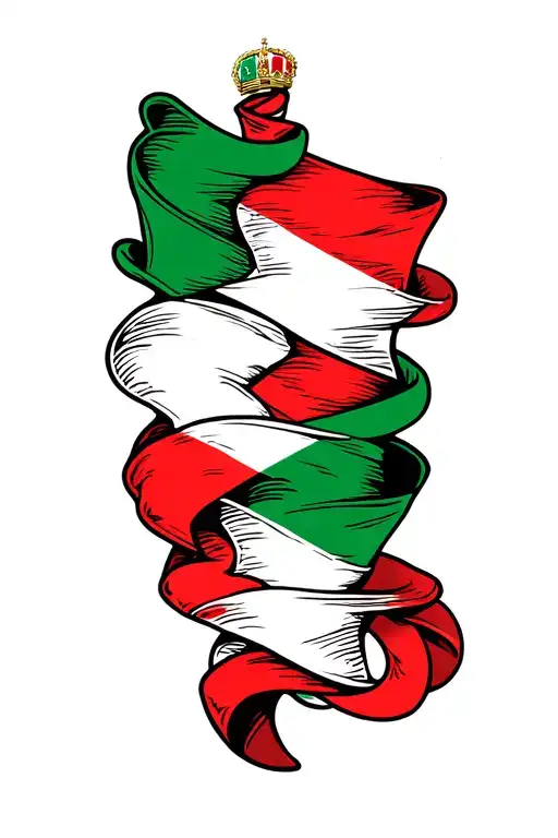 italian flag wrapped tattoo design idea