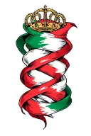 italian flag wrapped tattoo design idea