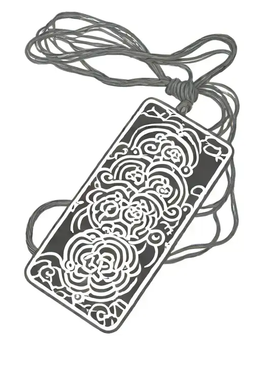 emtpy blank white rectangular omamori tattoo design idea