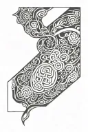 emtpy blank white rectangular omamori tattoo design idea