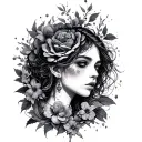Melancholic tattoo design idea