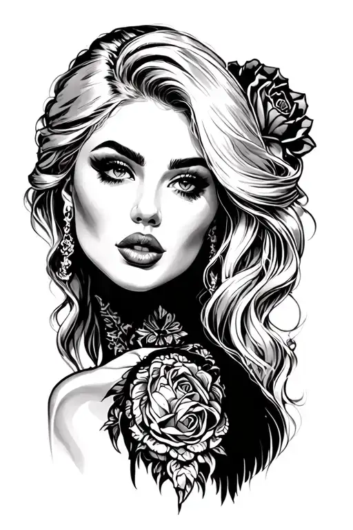 cuck hotwife blonde tattoo design idea