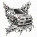 lancer evolution tattoo design idea