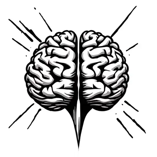 brain vs heart tattoo design idea