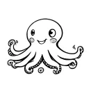 cartoon happy octopus tattoo design idea