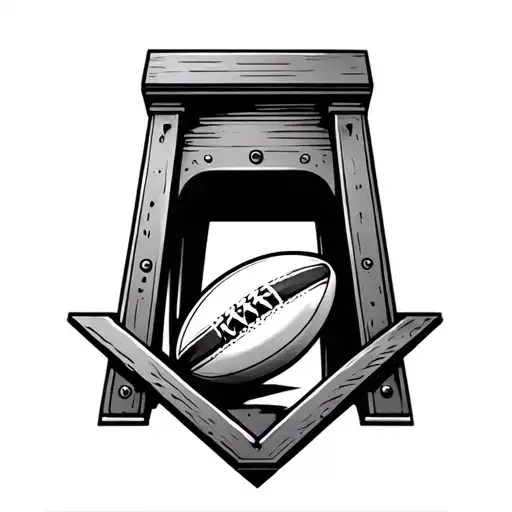 guillotine and rugby tattoo design idea