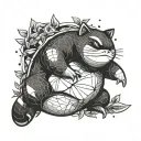 Snorlax sleeping tattoo design idea