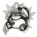 Snorlax sleeping tattoo design idea