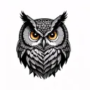 Owl Wald Blatt tattoo design idea