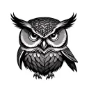 Owl Wald Blatt tattoo design idea