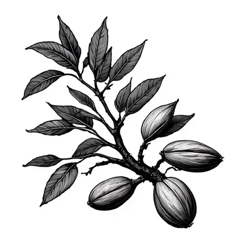 almond tree growing tattoo design idea