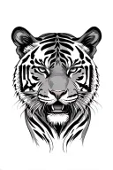 Tiger face tattoo design idea