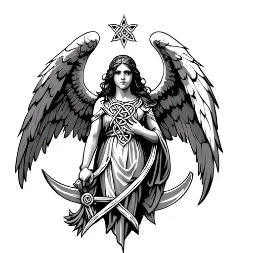 Celtic Angel tattoo design idea