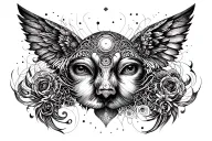 fine line art tattoo technology and IT enterprise architecture inspired, futuristic, married 14/02/2009, twins born 1608 tattoo design idea