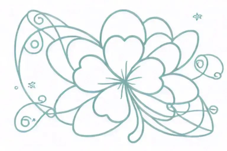 4 leaf clover, lucky boy, planet venus tattoo design idea