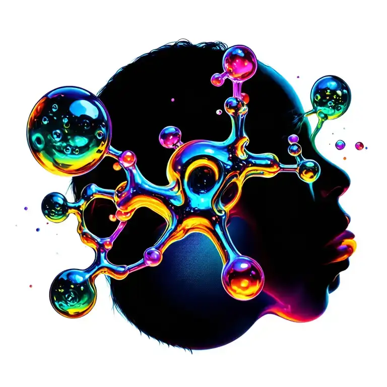 LSD molecules tattoo design idea