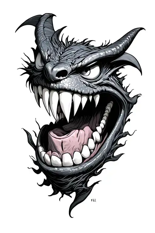 living life like pulling teeth I'll die with a toothless grin  tattoo design idea