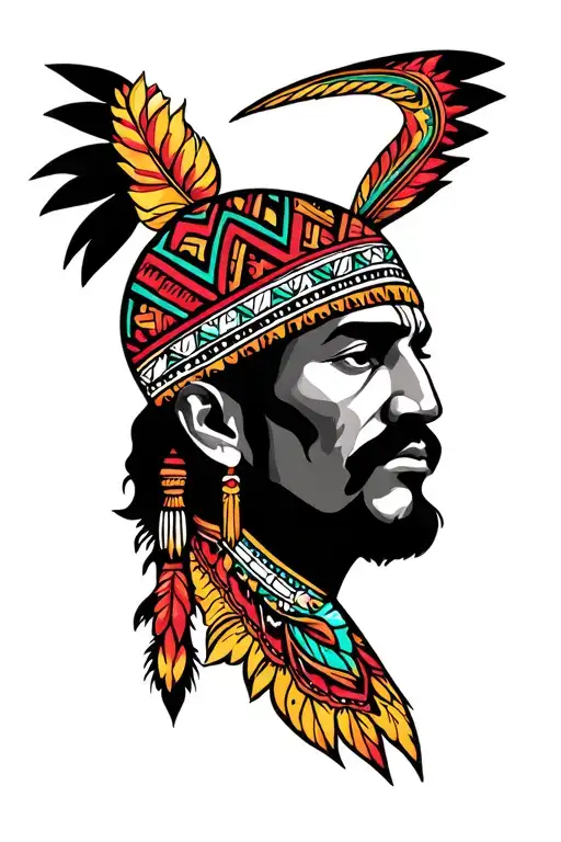 Elijah Mexican Aztec tattoo design idea