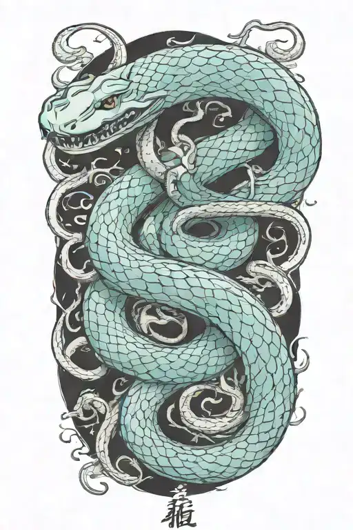 tsunami of snakes, immortal man tattoo design idea