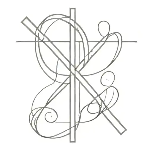 cross intertwined with the name Jamie tattoo design idea