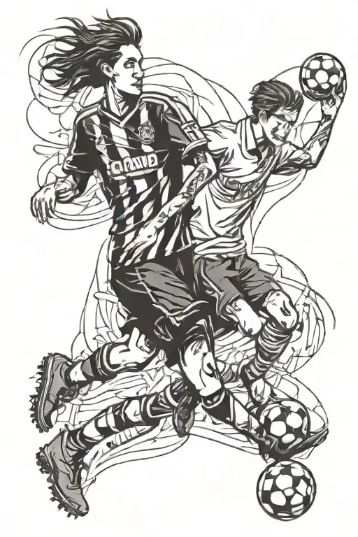 soccer and friends leaving the field   tattoo design idea