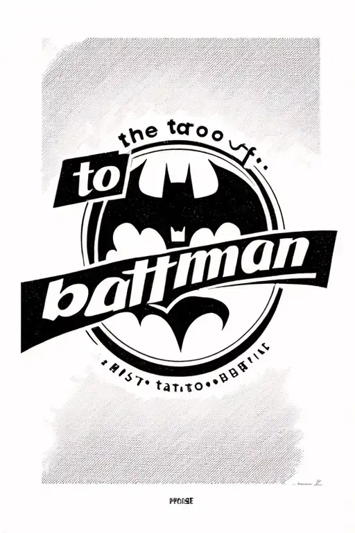 Batman logo that says "to the roof batman" tattoo design idea