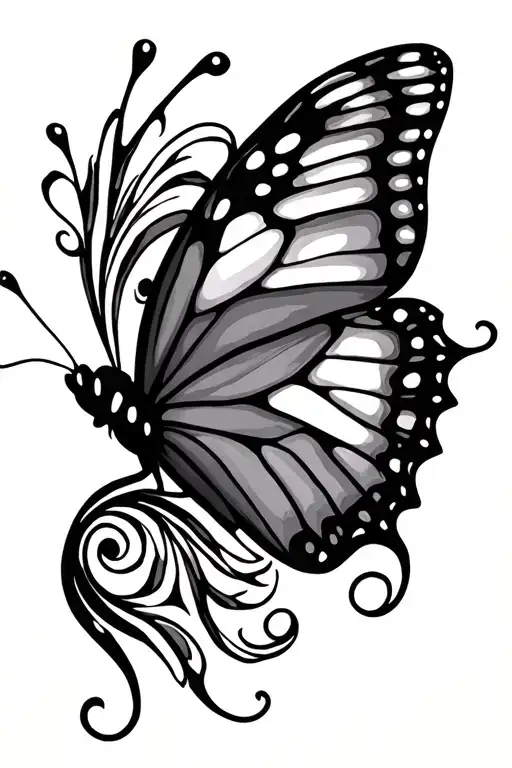 elegant semicolon butterfly tattoo design idea