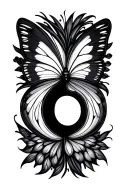 elegant semicolon butterfly tattoo design idea