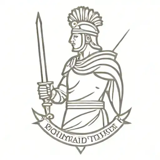 roman warrior cardinal virtues discipline Justice wisdom courage tattoo design idea