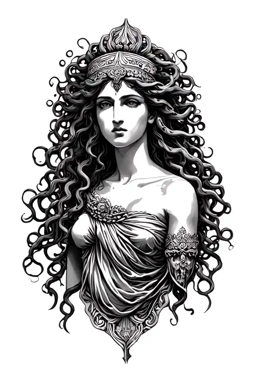 medusa goddess Athena tattoo design idea
