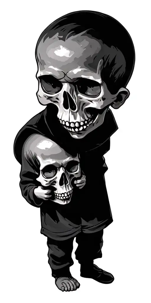 skull kids playing tattoo design idea