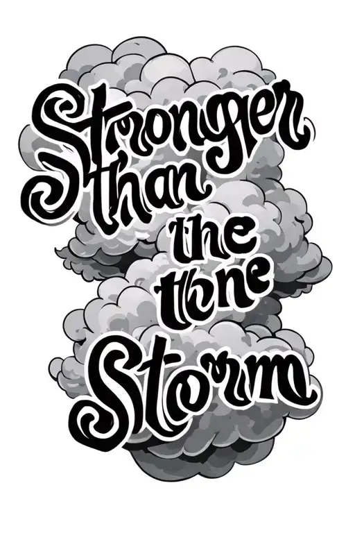 "Stronger than the storm" "Stronger than the storm" Stronger than the storm cloud tattoo design idea