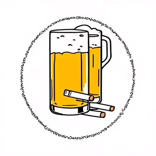6 pack of beer and cigarettes  tattoo design idea